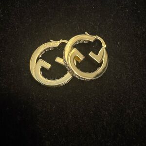 Gucci Gold Logo Hoop Earrings